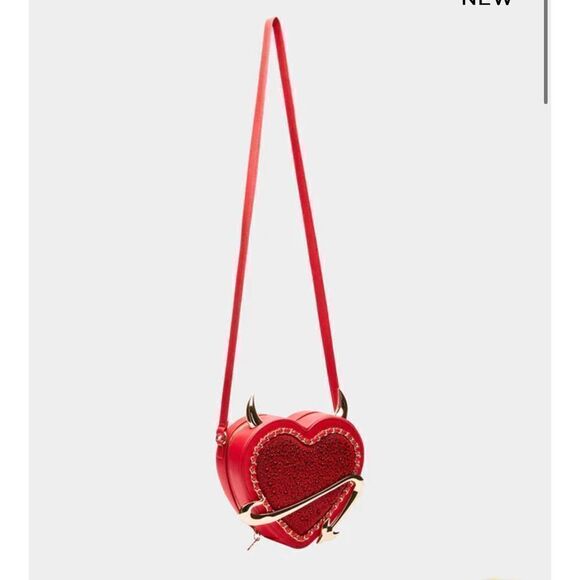 - Betsey johnson devil heart bling gems nwt kitsch crossbody - Picture 10 of 11